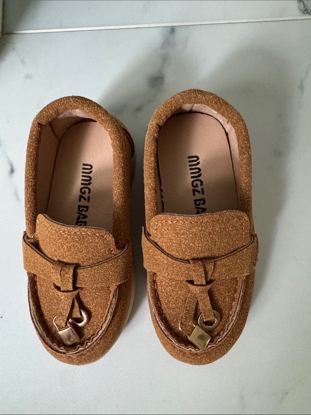 Mingz Baby Brown Suede Tassel Loafers for Toddlers